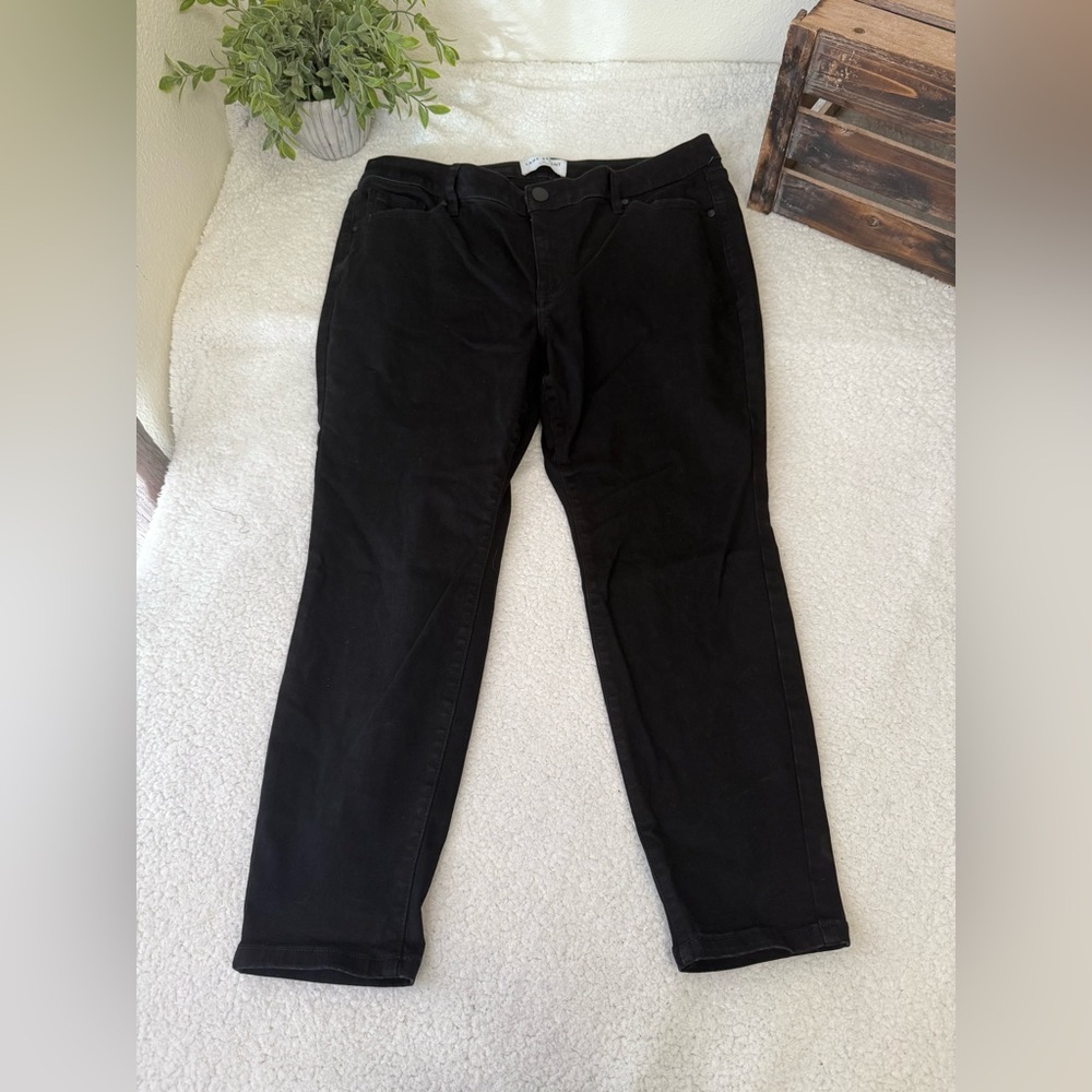 Lane Bryant mid rise skinny black pants 16P